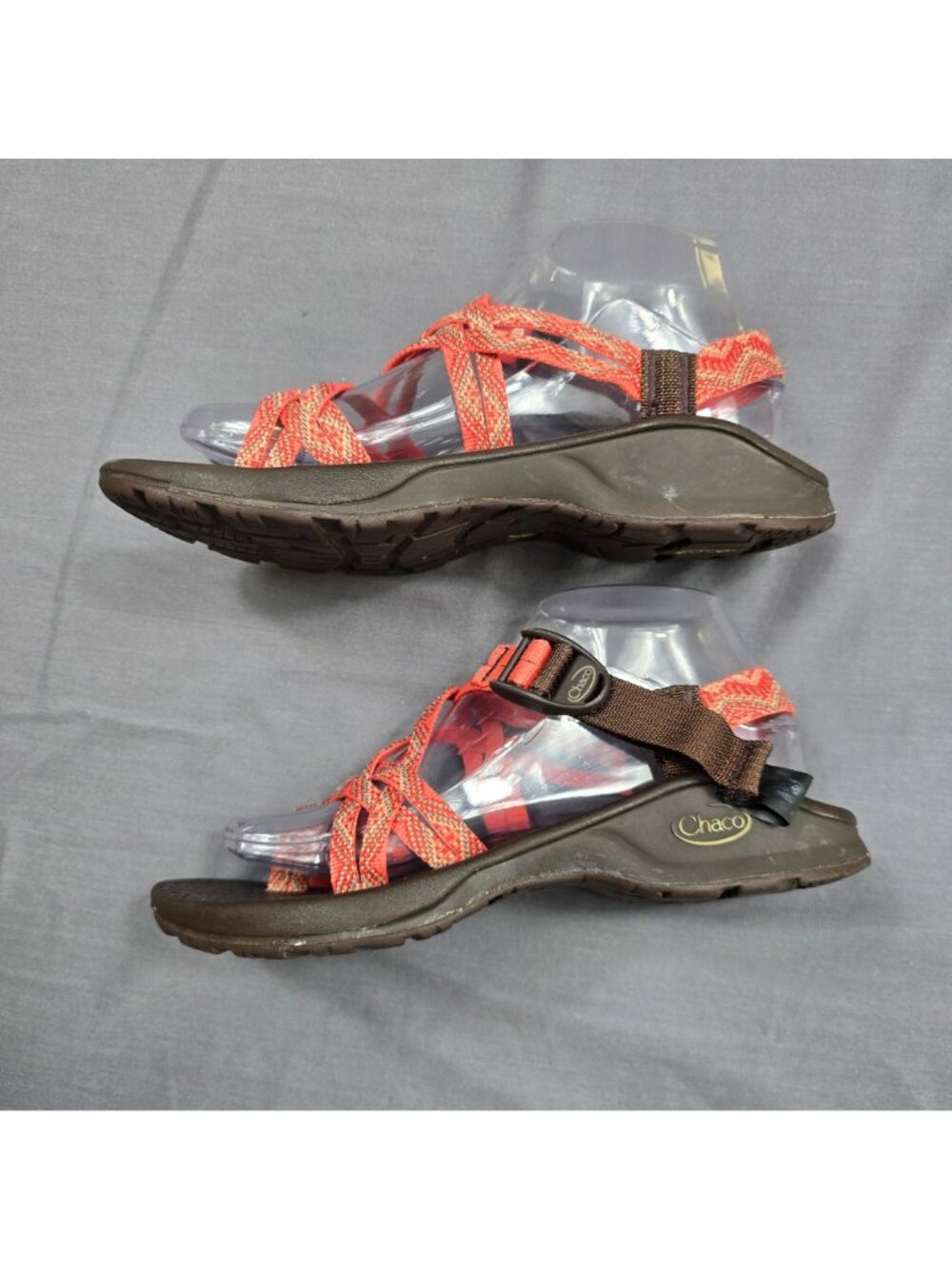 Chaco Womens ZX2 Size 7 Sandals Coral Pink Adjustable Straps - Picture 3 of 8
